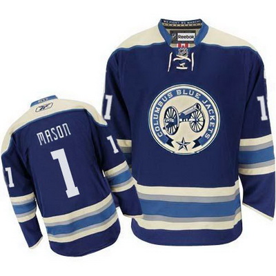 Discounted Blue Third NHL Columbus Blue Jackets 1 Steve Mason Hockey Jersey